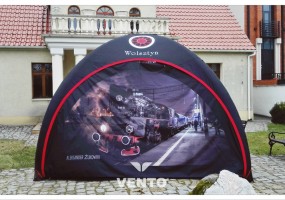 Constant pressure VENTO tent with sublimation printing.